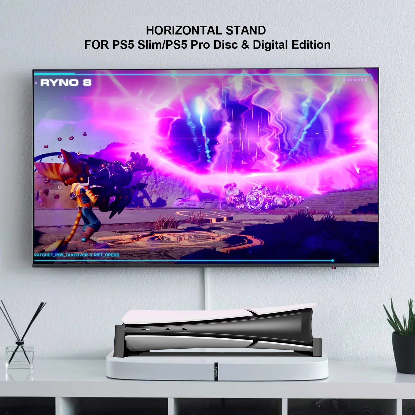 PS5 Slim & PS5 Pro Horizontal Game Stand Base – Console Holder Cradle Support Kit for PlayStation Gaming Accessories