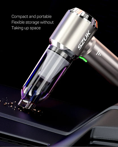 SZUK C012MAX Car Vacuum Cleaner – Strong Suction Wireless Portable Handheld Blower for Home and Car Cleaning