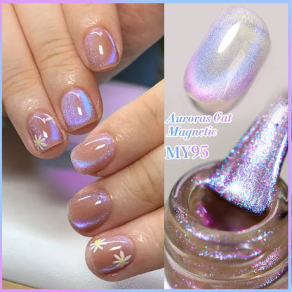 BORN PRETTY Cat Magnetic Gel Nail Polish 117 Colors 10ml Full Coverage Semi-Permanent Soak-Off Nail Varnish for Salon Manicure Glitter Cat Eye Nails