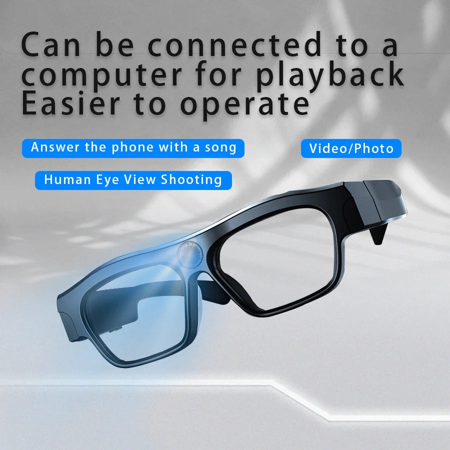 4K Bluetooth HD Video Glasses – Mini Smart Camera for Driving, Cycling, Wireless Music, and Hands-Free Calls