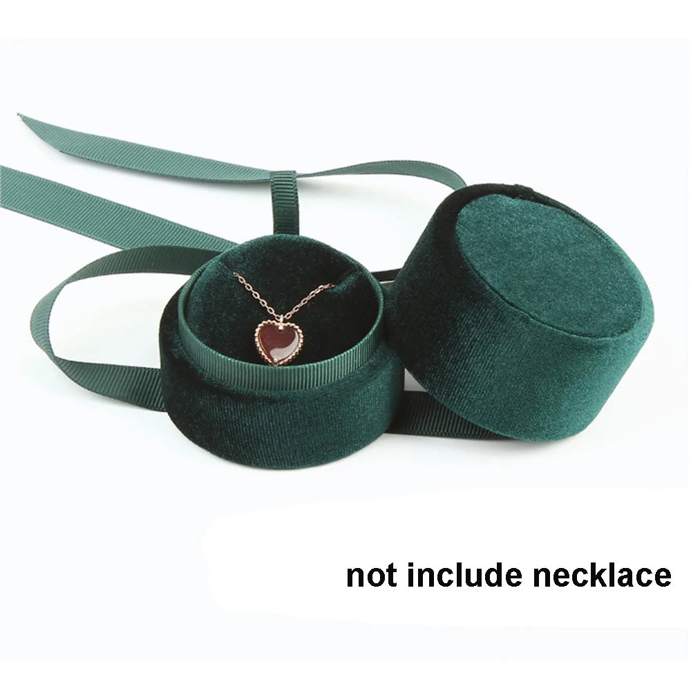 Pink Velvet Bowknot Jewelry Display Box – Necklace & Wedding Accessories Storage