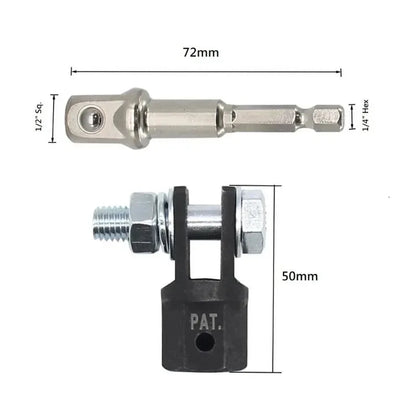 Scissor Jack Adapter — 1/2 Inch Chrome Vanadium Steel Wrench Tool for Automotive Jack & Impact Drill Sockets