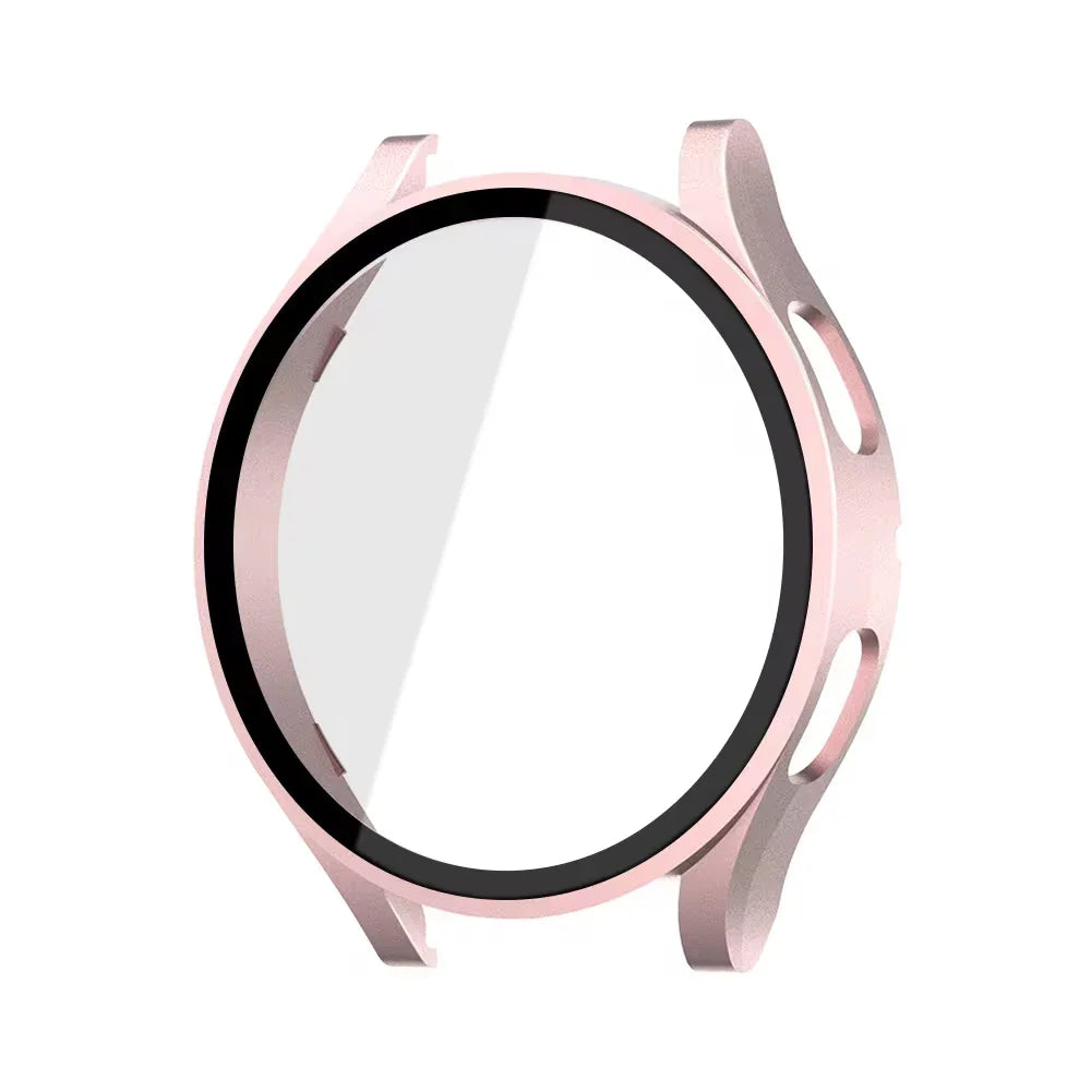 Tempered Glass & PC Bumper Case for Samsung Galaxy Watch 4/5/6/7/8 – Full Coverage Protective Cover (40mm & 44mm)