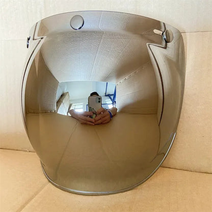 Open Face 3/4 Motorcycle Helmet Visor — Flip-Up Bubble PC Lens Windshield Shield for Casco Moto