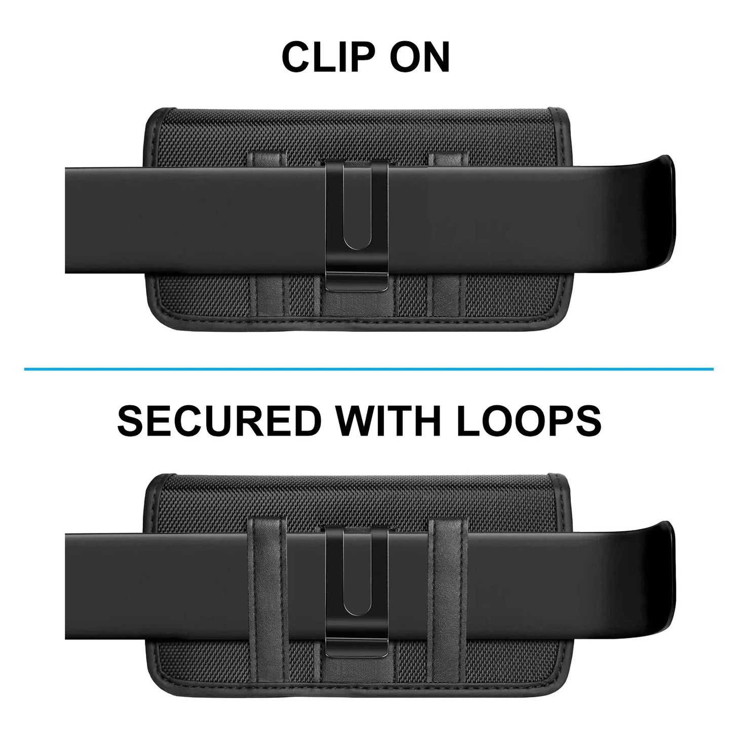 HAWEEL Nylon Phone Holster – Belt Clip Pouch for 4.7-6.8 Inch Cell Phones, Waist Bag for iPhone 15/13/12 & Samsung Galaxy
