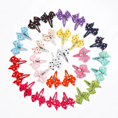 20pcs Snap Hair Clips with 2-Inch Grosgrain Ribbon Bows – No Slip Barrettes for Infant, Toddler, Baby Girls
