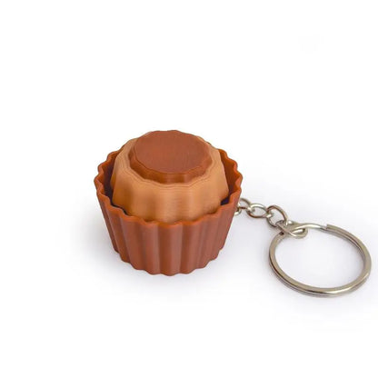 Simulation Cartoon Dessert Clicker Keychain Toy – Cute Mini Stress Relief Pendant & Party Favor for Kids and Teens, Fun Sensory Fidget Keyring Accessory