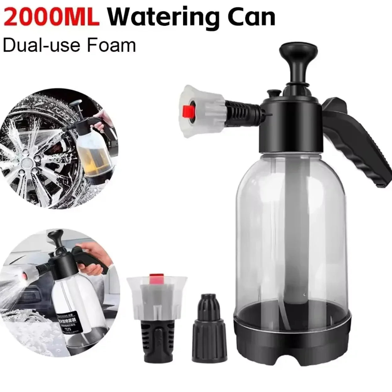 2L Handheld Foam Sprayer – Car Wash Air Pressure Watering Can, Plastic Disinfection & Cleaning Tool