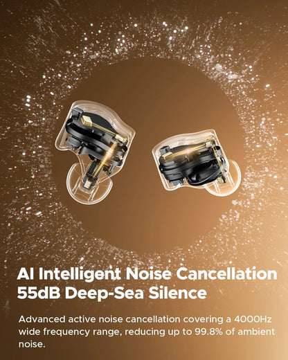 SoundPEATS H3 Hybrid 3-Driver Wireless Earbuds — Bluetooth 5.4, 55dB Adaptive ANC, LDAC & aptX Hi-Res Audio, 6-Mic CVC8