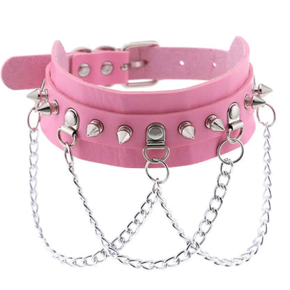Harajuku Cosplay Rivet Star Punk Rock Gothic Collar — Sexy PU Leather Heart Cross Spike Choker Jewelry for Women