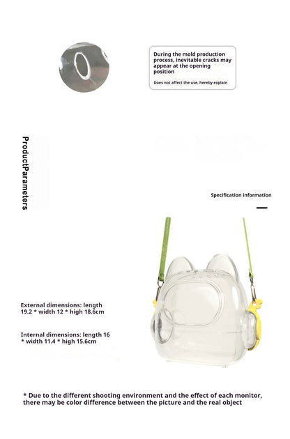 17cm Labubu Doll Storage Bag — Cute Transparent Cotton Crossbody Bag for Toy Display & Mini Sofa Accessories