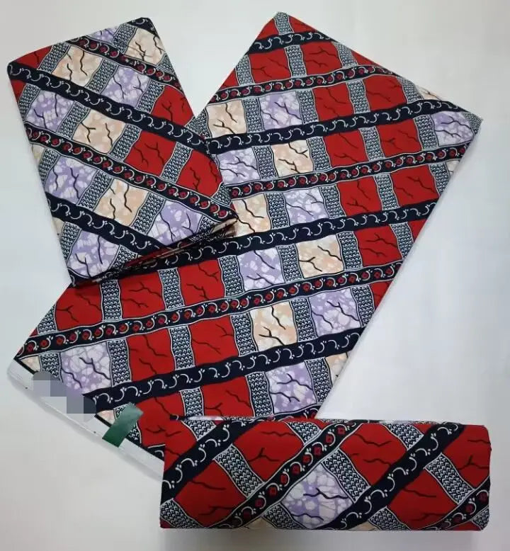 100% Cotton Ankara Fabric - High Quality African Print Batik Real Wax Pagne 6 Yards for Stylish Sewing