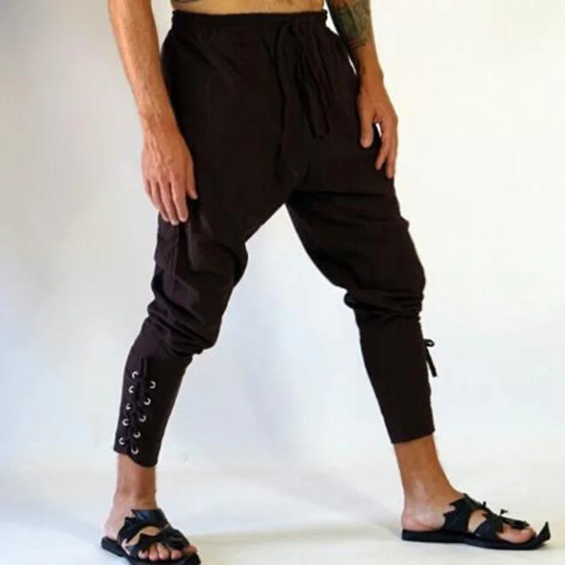 Pirate Cosplay Pants for Men — Renaissance Medieval Gothic Costume Trousers, Plus Size 3XL