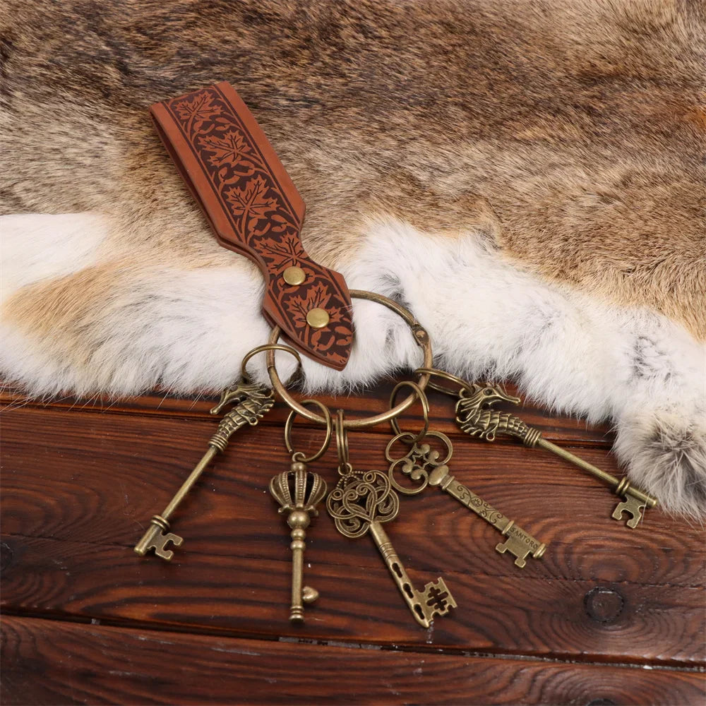 Medieval & Renaissance Cosplay Belts – Retro Metal Rings and Keychain Accessories