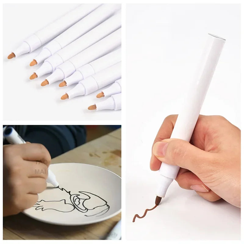 Pottery Underglaze Marker Pen for Ceramic DIY Painting – Pigment Art Dotting Craft Tool for Pottery and Glazing Design Kit