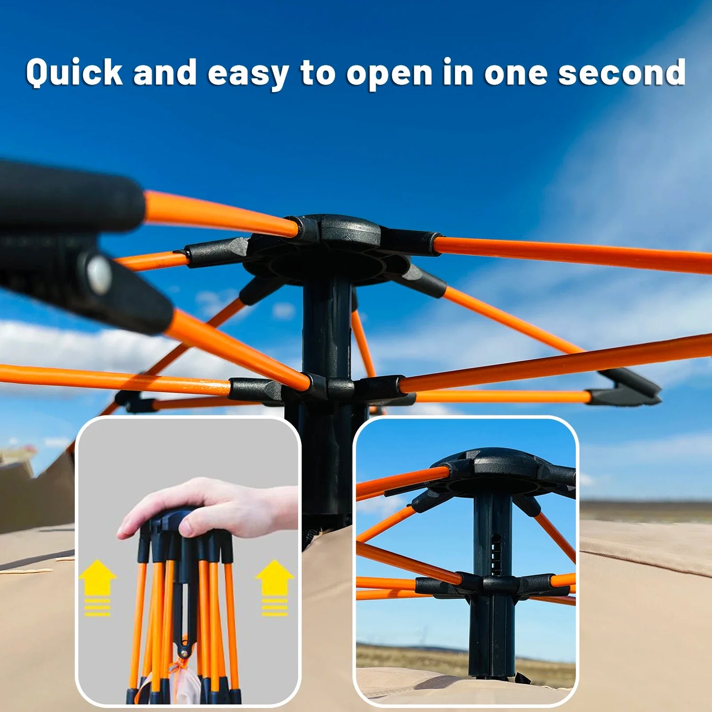 Outdoor Automatic Quick-Open Tent – Rainproof & Sun-Proof 4-Person Beach and Fishing Shelter