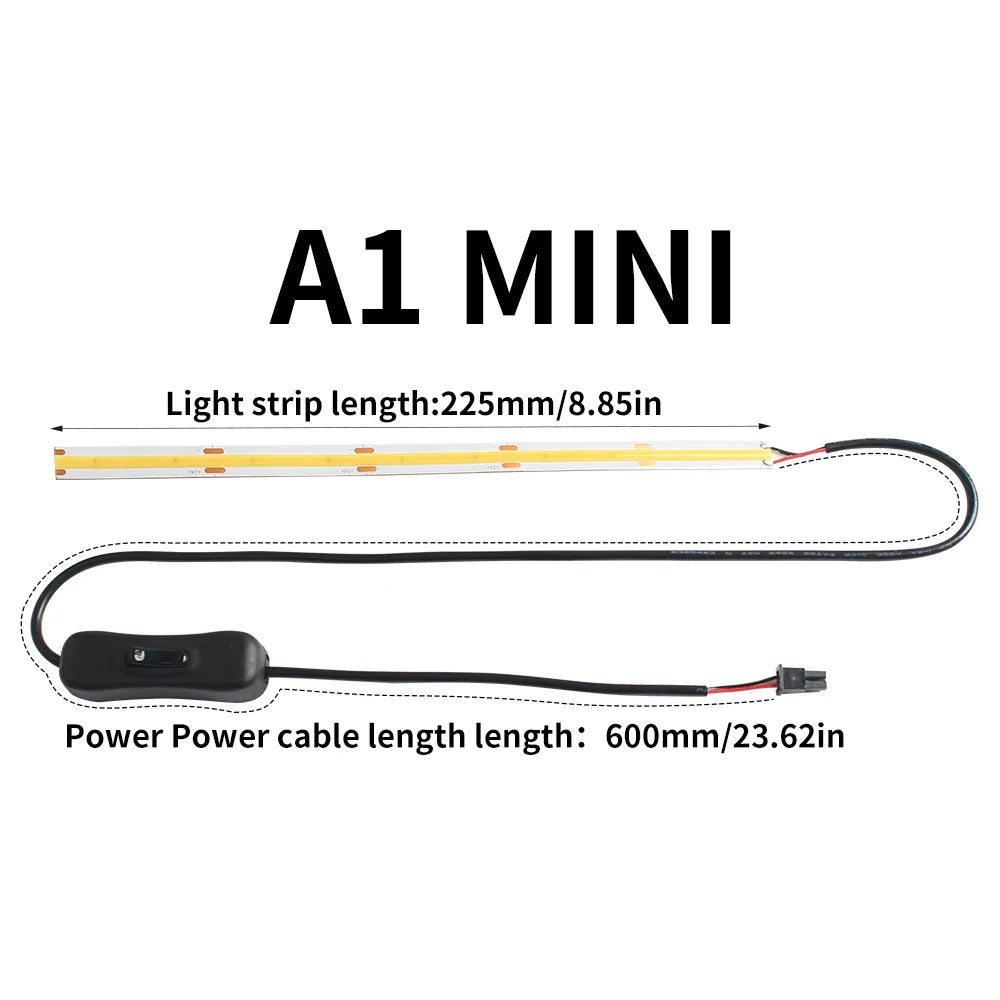LED Light Strip for Bambu Lab A1/A1 Mini - Super Bright Ra95 24V Fill Light - Essential 3D Printer Accessories