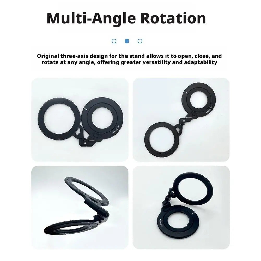 Foldable Magnetic Finger Phone Holder - Rotating Portable Phone Stand