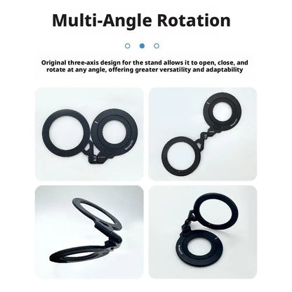 Foldable Magnetic Finger Phone Holder - Rotating Portable Phone Stand