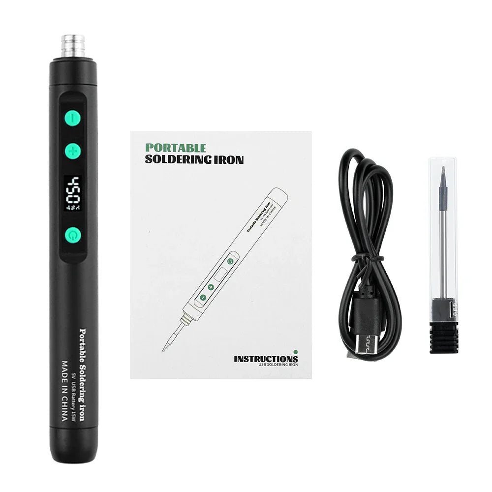 Mini 5V 15W Wireless USB Soldering Iron – Rechargeable Lithium Battery Fast-Charge Portable Welding & Repair Tool