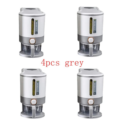 Large Capacity Rice Storage Box - 1/2/4pcs Sealed 5KG Grain Dispenser & Pet Food Container - Kitchen Organizer