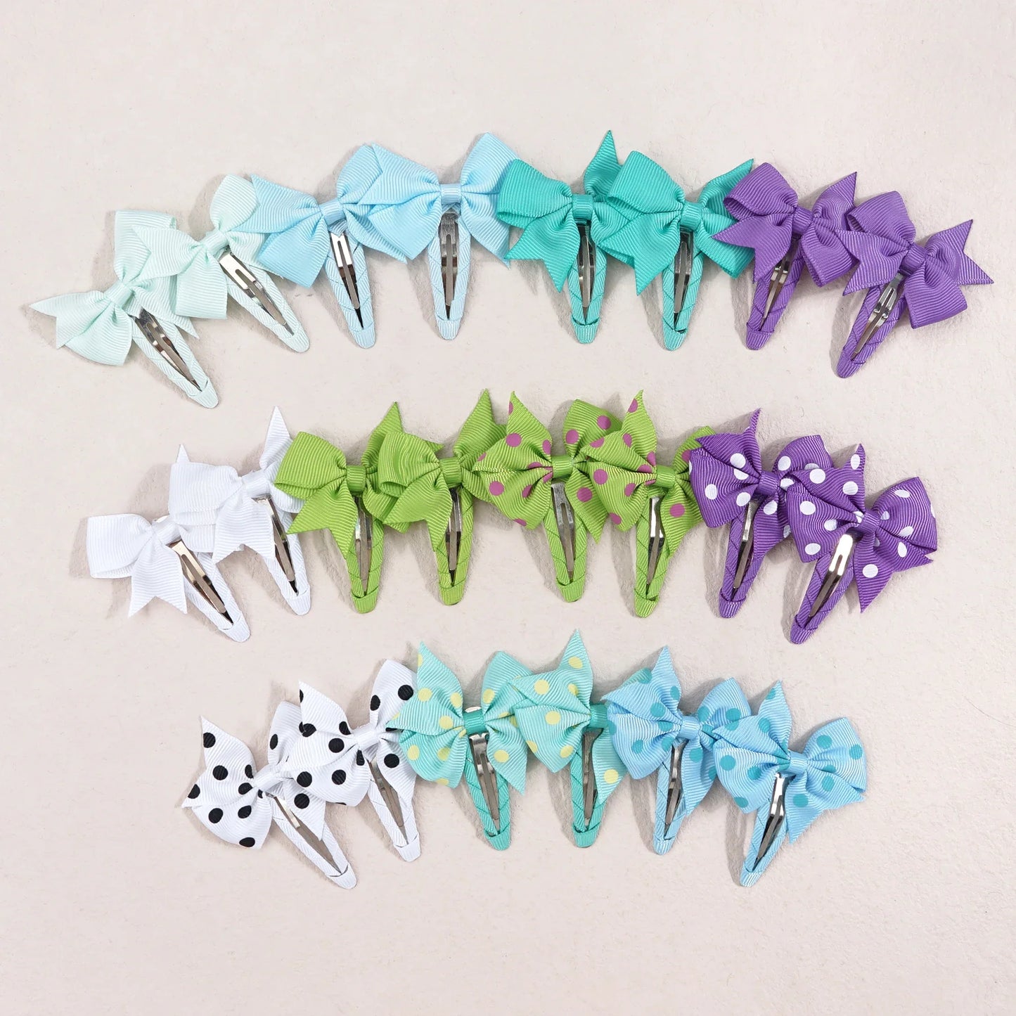 20pcs Snap Hair Clips with 2-Inch Grosgrain Ribbon Bows – No Slip Barrettes for Infant, Toddler, Baby Girls