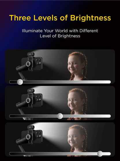 AOCHUAN RGB Magnetic Fill Light for Gimbal - LED Video Photography Light with 3 Brightness Levels & 7 Color Adjustments for Phone Selfie & Live