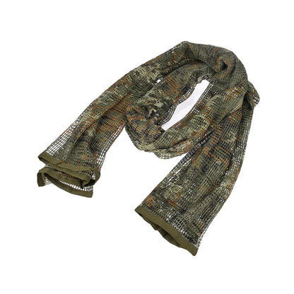 Outdoor Camouflage Netting Scarf — Camo Mesh Face Veil & Shemagh Head Wrap for Camping, Hiking, Shooting