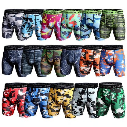 Men’s Compression Shorts – 3D Camouflage Gym Training Tights, Muscle Support Elastic Running & Bodybuilding Sports Shorts