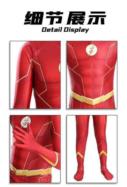 Flash Superhero Bodysuit Costume — Adult & Kids Cosplay for Halloween, Christmas & Parties