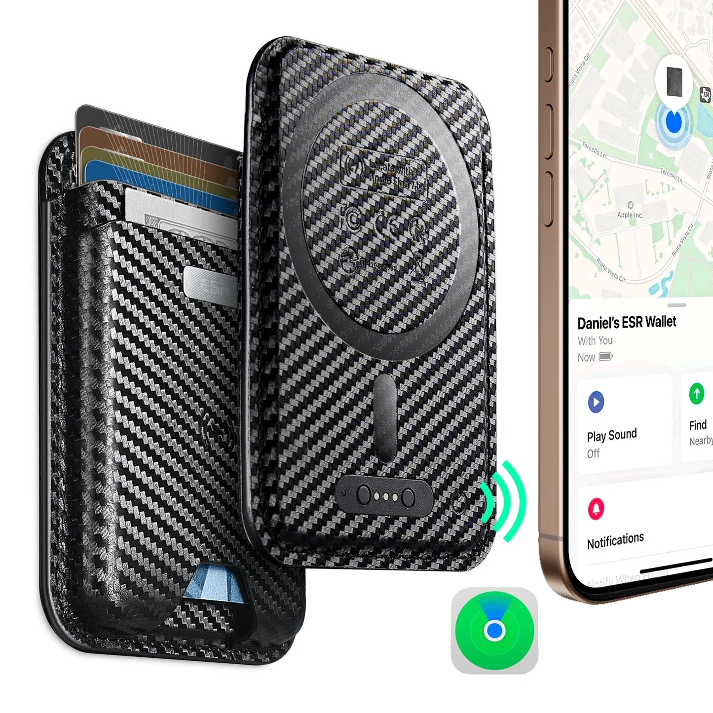 ESR MagSafe Wallet with Find My — Strong Magnetic 5-Card Holder for iPhone 16/15/14/13/12 Series
