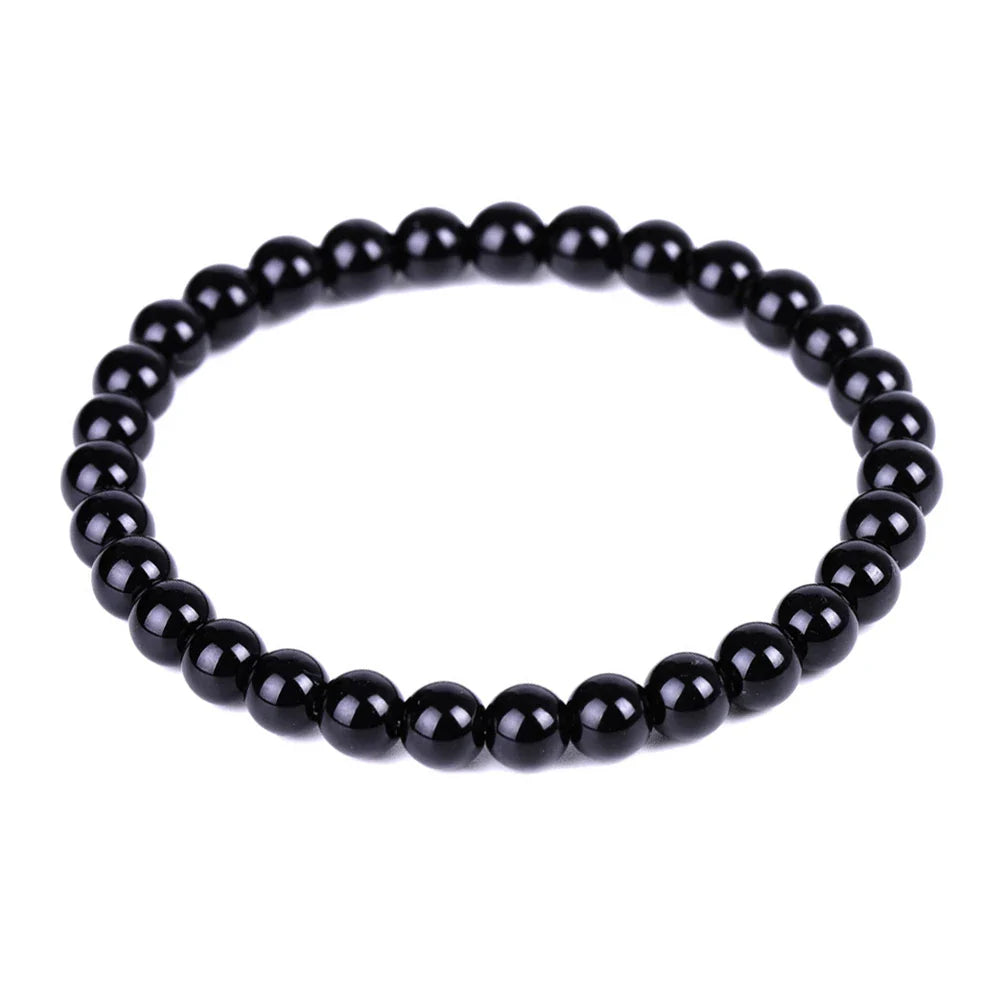 Black Obsidian Natural Stone Bracelet | Fat Relief, Blood Circulation & Anti-Anxiety Jewelry for Men & Women