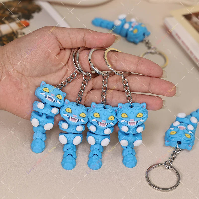 3D Printed Kpop Demon Hunters Flexi Figurine – Derpy Tiger Anime Movie Toy Model Ornament, Collectible Fan Gift