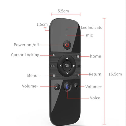 Wireless Air Voice Mouse 2-in-1 – 2.4G Bluetooth Mini Keyboard with Rechargeable Remote, IR Learning for Smart TV & Android TV Box