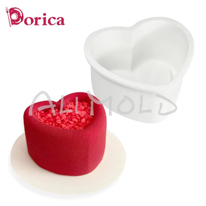 Dorica Silicone Baking Mold — Round, Heart, Star & Square Bento Cake, Chocolate, Mousse, Soap & Candle Moulds for Kitchen Bakeware