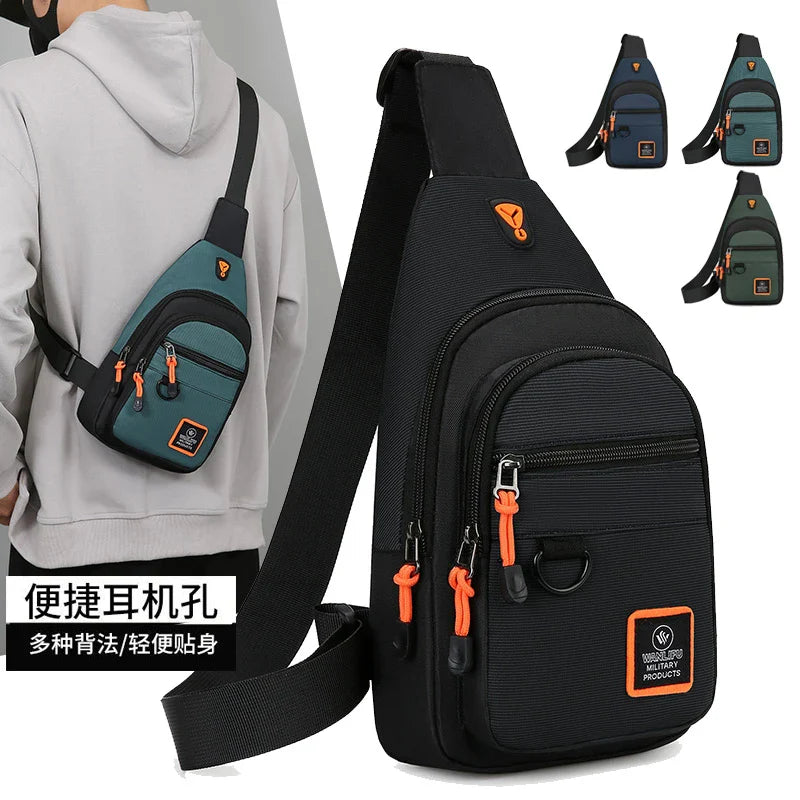 Fashion Men's Chest Bag – Lightweight Oxford Fabric Crossbody Shoulder Bag, Stylish Casual Waist Pack