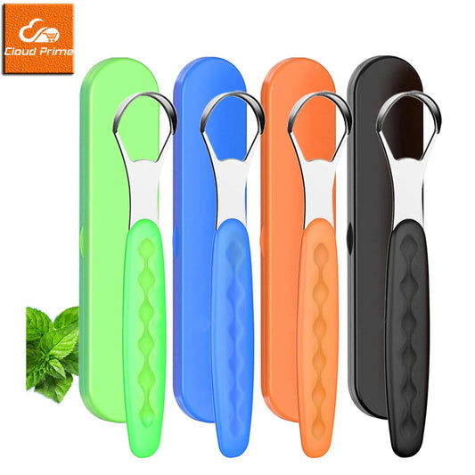 Portable Stainless Steel Tongue Cleaner – Color Tongue Scraper for Bad Breath and Oral Hygiene Care