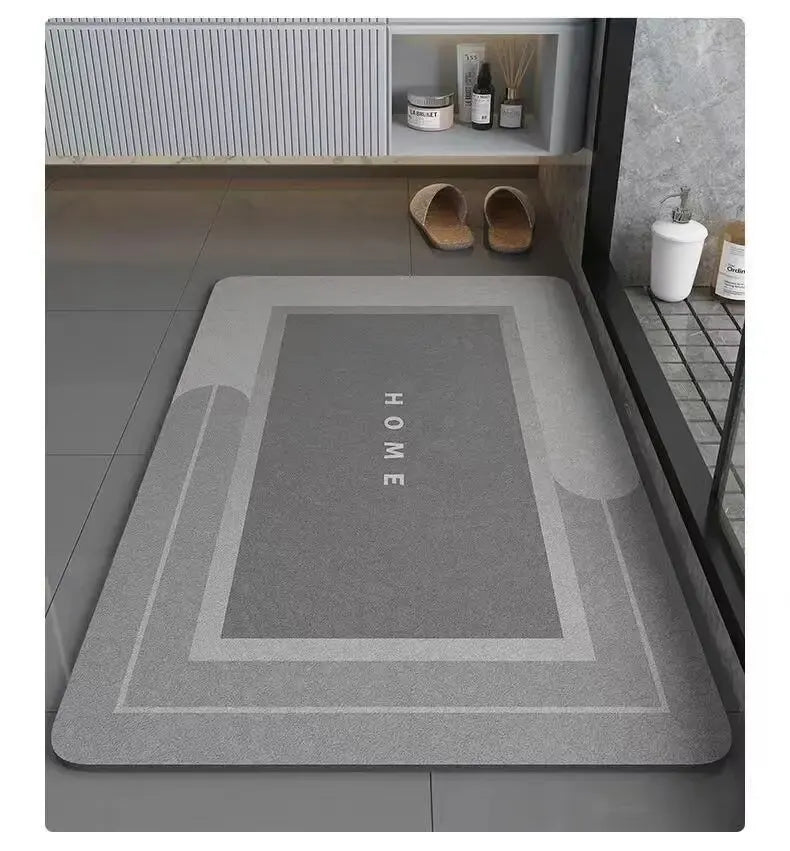 Bathroom Absorbent Floor Mat – Anti-Slip Diatomaceous Mud Quick-Dry Foot Rug for Toilet & Door, Anti-Fall Mat