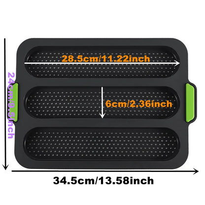 Non-Stick Silicone Hamburger Bun Mold - Food Grade Bread Loaf, Baguette and French Bread Baking Tray for Sandwiches