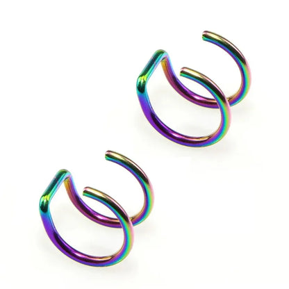 316L Stainless Steel Clip-On Ear Cuffs & Fake Lip Rings – Non Piercing Jewelry for Men & Women