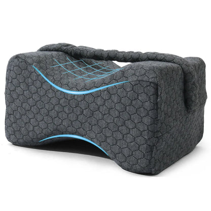 Memory Foam Knee Pillow for Side Sleepers – Soft Leg Support Cushion with Adjustable Straps