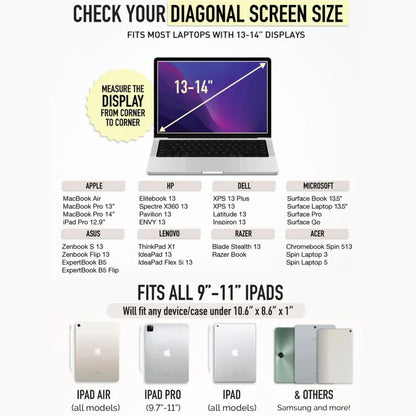 Puffy Laptop Sleeve 13-14 Inch — Protective Laptop Cover for Women, Fits iPad Pro 12.9, MacBook Pro 14, MacBook Air 13, and Tablets