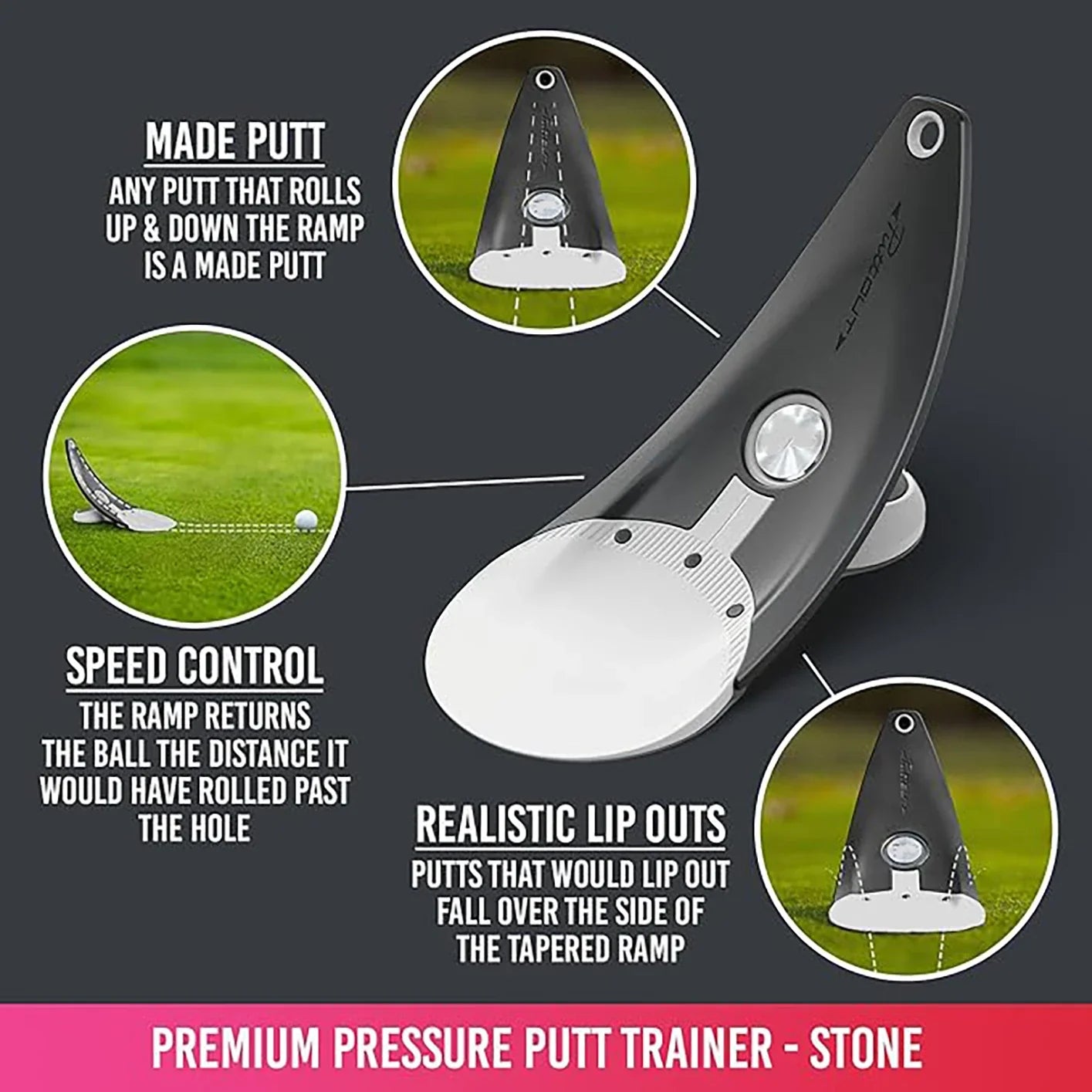 Golf Putter Practice Alignment Tool – Foldable Stick Holder with Triple Aim Points & Spiked Base for Indoor & Outdoor Use