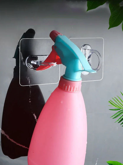 5/10PCS Transparent Ring Hooks – Perforation-Free Waterproof & Rust-Resistant Storage for Bathroom and Toilet Supplies