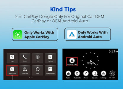 PLAYAIBOX Wireless CarPlay Adapter – 2-in-1 Dongle for Wireless CarPlay & Android Auto for iPhone & Android (Benz, Audi, Kia, Chery, Jeep)