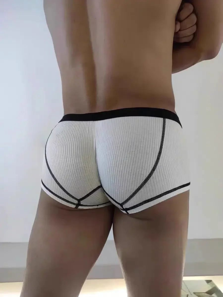 Men’s Breathable Boxer Shorts – High Elasticity Thin Sweat-Absorbing Underwear with Large Pockets, Fashionable Personalized Design