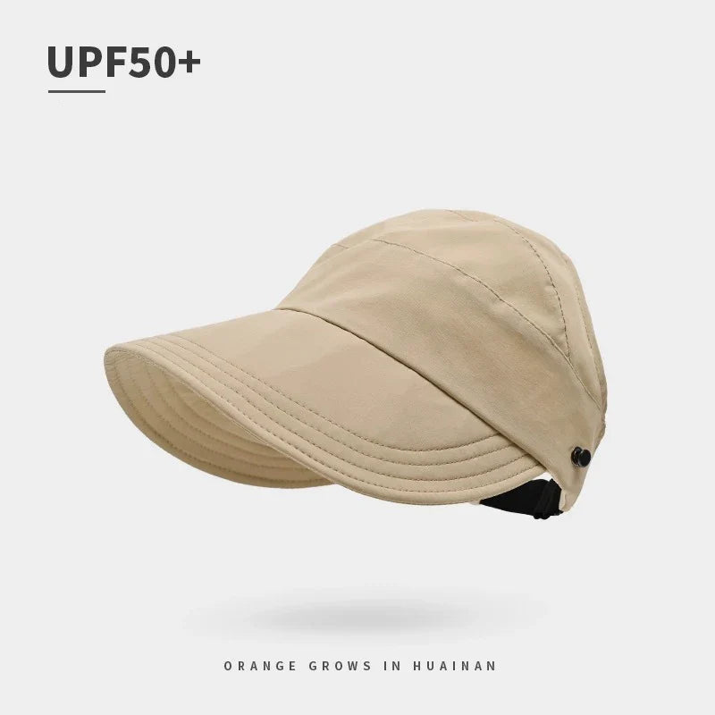 Women’s Quick-Dry Summer Cap – Lightweight Outdoor Visor with Mask Hanger and Sunscreen Protection