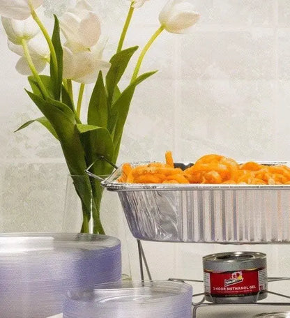 39-Piece Disposable Chafing Buffet Set – Full Size with 6-Hour Fuel Cans, Covers & Serving Utensils, Premium Catering Set