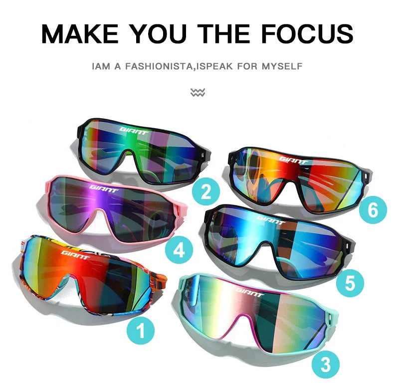 GIANT Cycling Glasses – UV400, Anti-Fog REVO Lenses, HD Clarity, Cateye Design