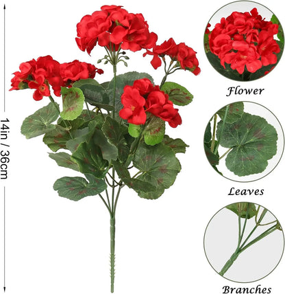1/5PCS Artificial Begonia Silk Flowers – UV Resistant Outdoor Faux Plants for Wedding, Garden Arch, Home Décor & DIY Gifts